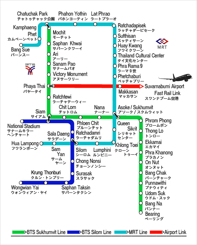 バンコク-BTS路線図
