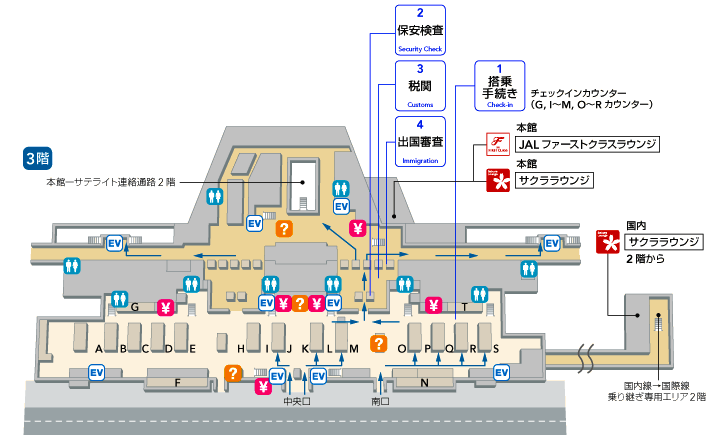成田空港のサクララウンジ-MAP-2